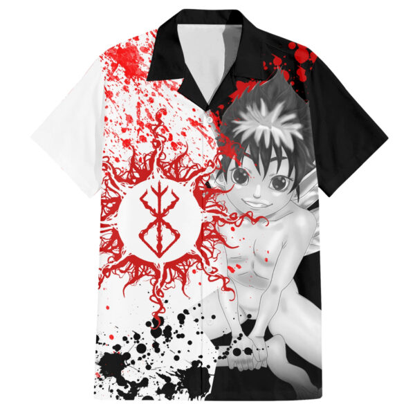 Chemise hawaïenne Puck Berserk style grunge sanglant - Maison Otaku