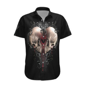 Chemise hawaïenne Faucheuse cœur étreinte éternelle unissant les âmes - Maison Otaku