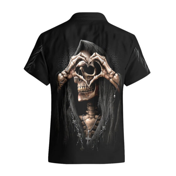 Chemise hawaïenne Faucheuse cœur étreinte éternelle unissant les âmes - Maison Otaku – Image 2