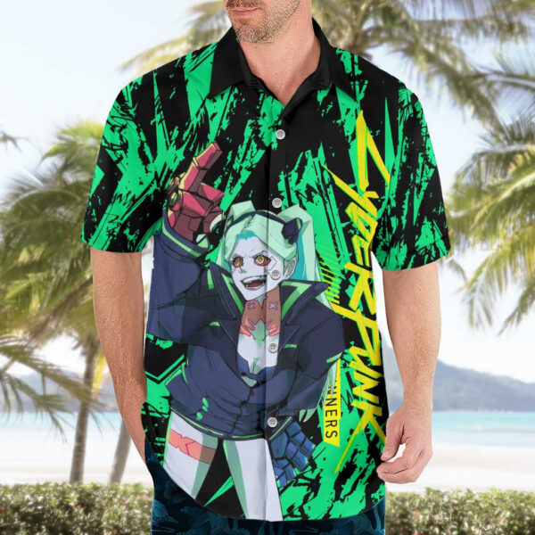 Chemise hawaïenne Rebecca Cyberpunk Anime - Maison Otaku – Image 3