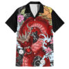 Chemise hawaïenne Dragon rouge art japonais - Maison Otaku