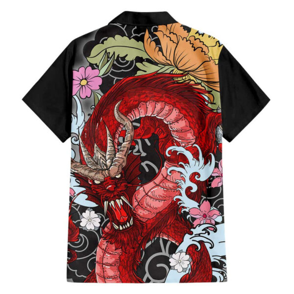 Chemise hawaïenne Dragon rouge art japonais - Maison Otaku – Image 2