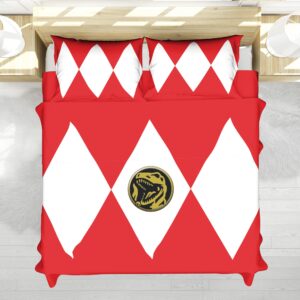 Housse De Couette Ranger Rouge Mighty Morphin Power Rangers Parure de lit Ensemble De Literie