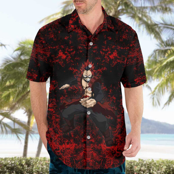 Chemise hawaïenne Red Riot Eijiro My Hero Academia style grunge sang - Maison Otaku – Image 3