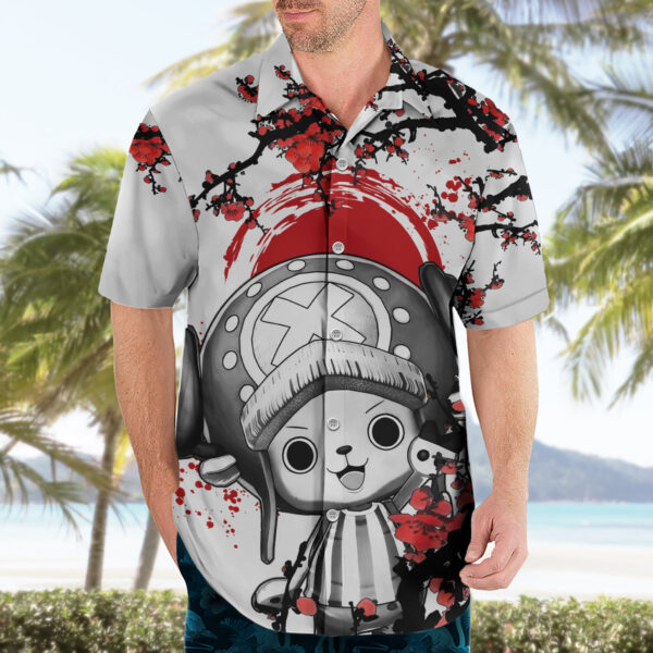 Chemise hawaïenne Tony Chopper rouge style japonais One Piece Anime - Maison Otaku – Image 3