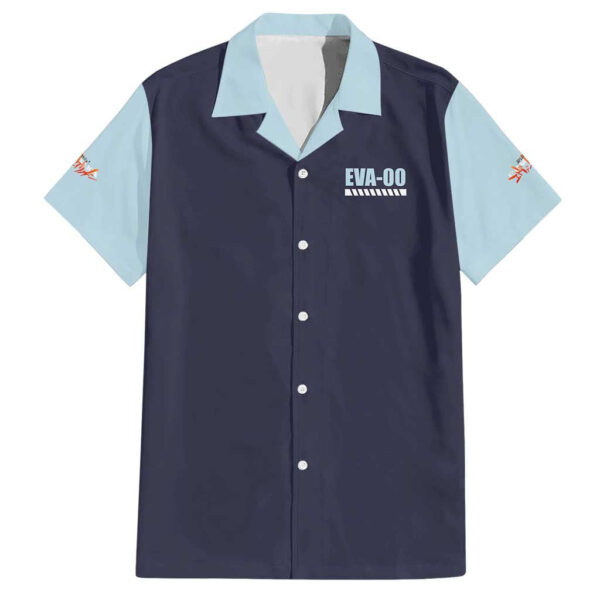 Chemise hawaïenne Rei Ayanami x Eva 00 Neon Genesis Evangelion Anime - Maison Otaku
