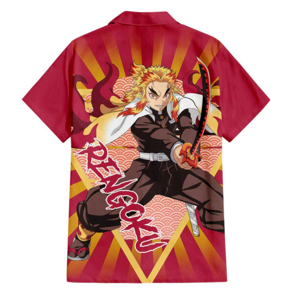 Chemise hawaïenne Rengoku Demon Slayer Anime - Maison Otaku – Image 2