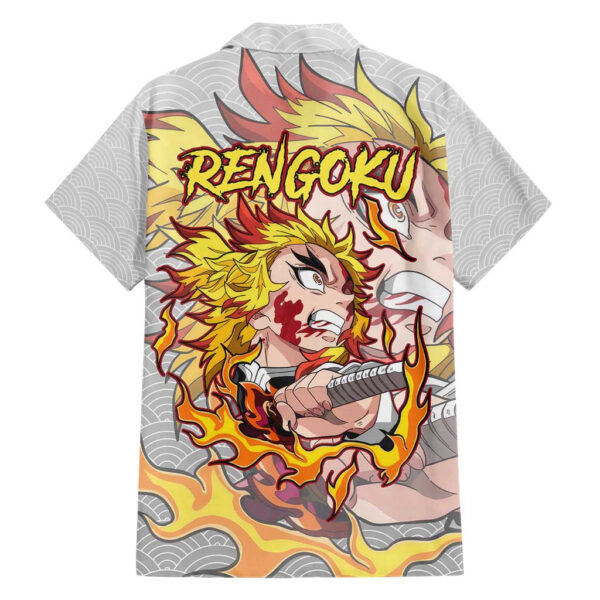Chemise hawaïenne Rengoku Kyojuro Demon Slayer Anime - Maison Otaku – Image 2