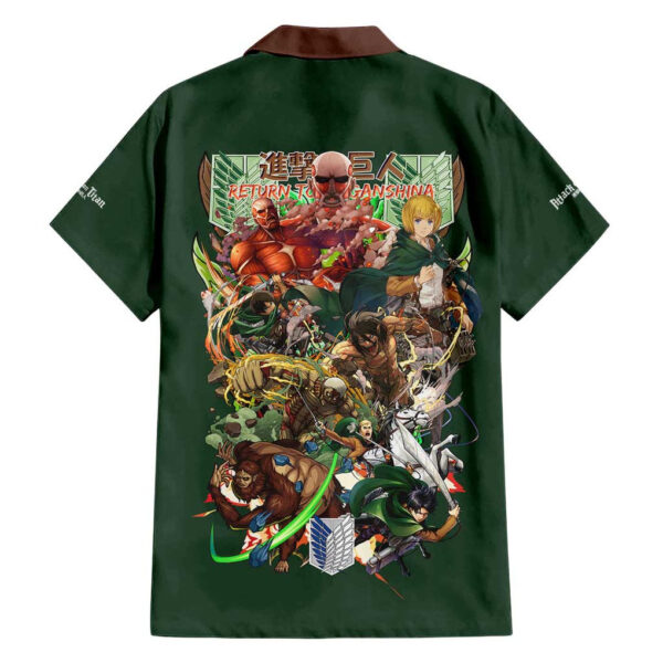 Chemise hawaïenne Retour à Shiganshina L’Attaque des Titans Japon Anime - Maison Otaku – Image 2