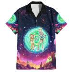 Chemise hawaïenne Rick et Morty roi tigre style psychédélique – Maison Otaku