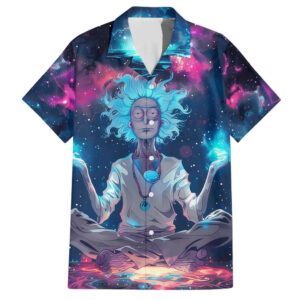 Chemise hawaïenne Rick et Morty hoodie cosmique trippy - Maison Otaku