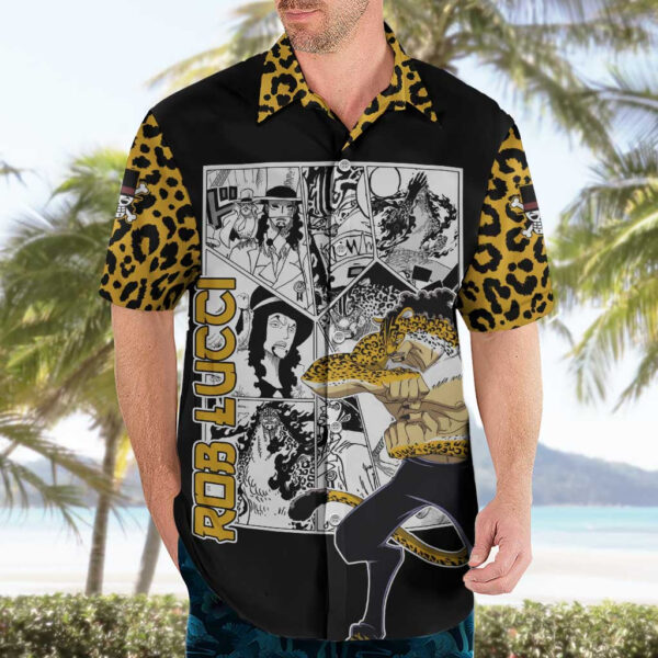 Chemise hawaïenne Rob Lucci One Piece Anime Mix Pattern - Maison Otaku – Image 3