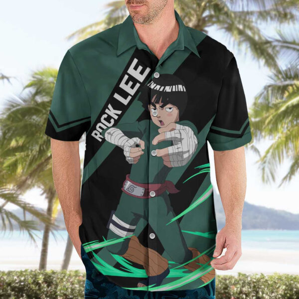 Chemise hawaïenne Rock Lee Naruto Anime - Maison Otaku – Image 3