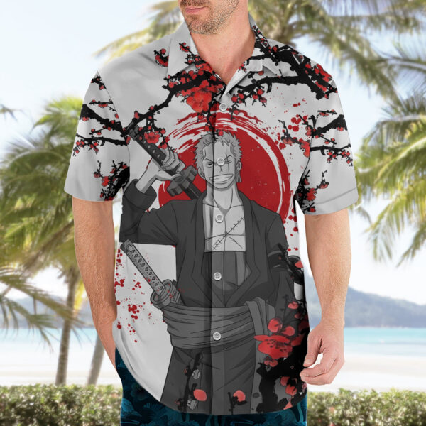 Chemise hawaïenne Roronoa Zoro Anime One Piece style japonais - Maison Otaku – Image 3
