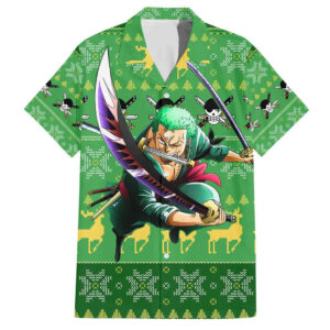 Chemise hawaïenne Roronoa Zoro One Piece Anime Mix Noël - Maison Otaku