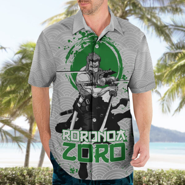 Chemise hawaïenne Roronoa Zoro One Piece Anime Mix Japon motif - Maison Otaku – Image 3