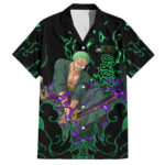 Chemise hawaïenne Roronoa Zoro One Piece motif Haki Anime – Maison Otaku