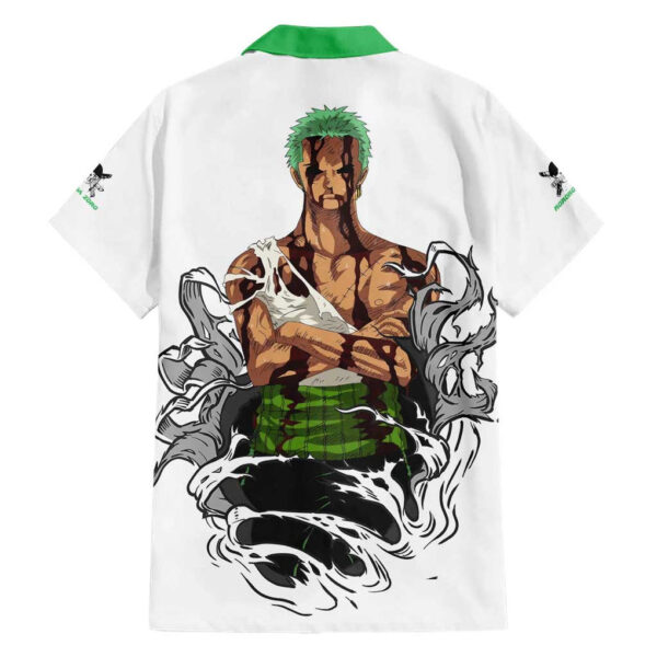 Chemise hawaïenne Roronoa Zoro Chapeau de Paille One Piece Anime - Maison Otaku – Image 2
