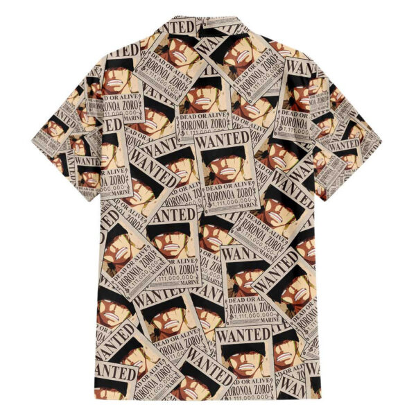 Chemise hawaïenne Roronoa Zoro Wanted One Piece Anime - Maison Otaku – Image 2