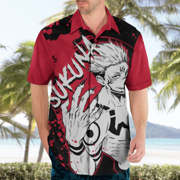 Chemise hawaïenne Ryomen Sukuna Jujutsu Kaisen style manga - Maison Otaku – Image 3