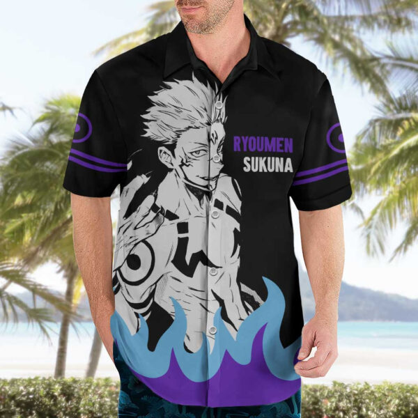 Chemise hawaïenne Ryomen Sukuna Jujutsu Kaisen style manga - Maison Otaku – Image 3