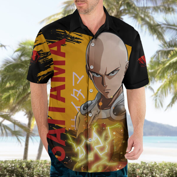 Chemise hawaïenne Saitama One Punch Man drôle et cool anime - Maison Otaku – Image 3