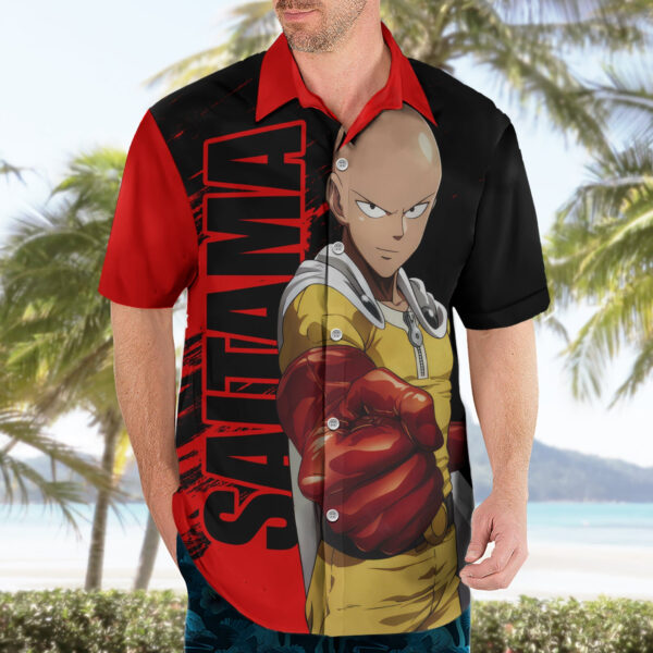 Chemise hawaïenne Saitama One Punch Man design sportif drôle - Maison Otaku – Image 3