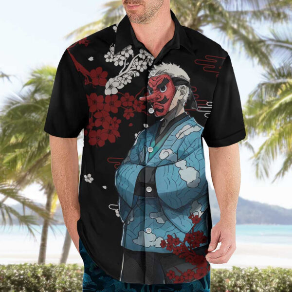 Chemise hawaïenne Sakonji Urokodaki Demon Slayer anime Japon - Maison Otaku – Image 3