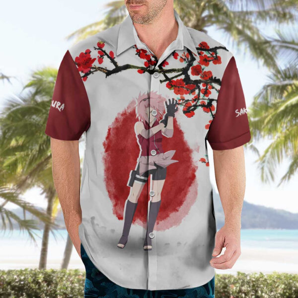 Chemise hawaïenne Sakura Haruno Dragon Ball anime - Maison Otaku – Image 3