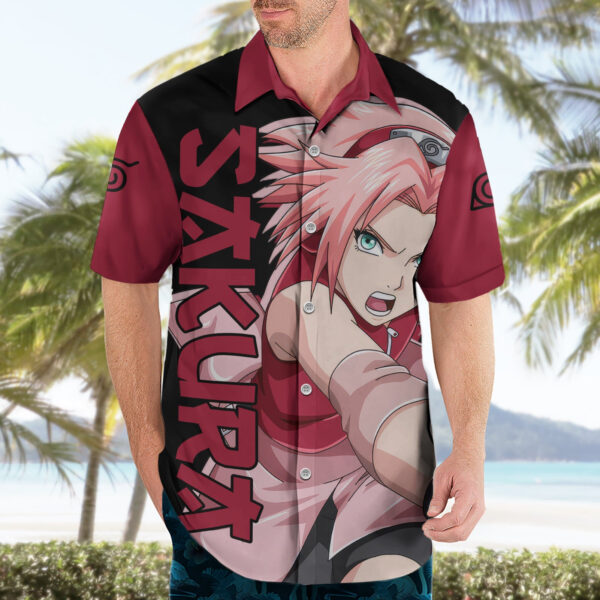 Chemise hawaïenne Sakura Haruno Naruto anime - Maison Otaku – Image 3