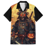 Chemise hawaïenne Halloween samouraï Japon art – Maison Otaku
