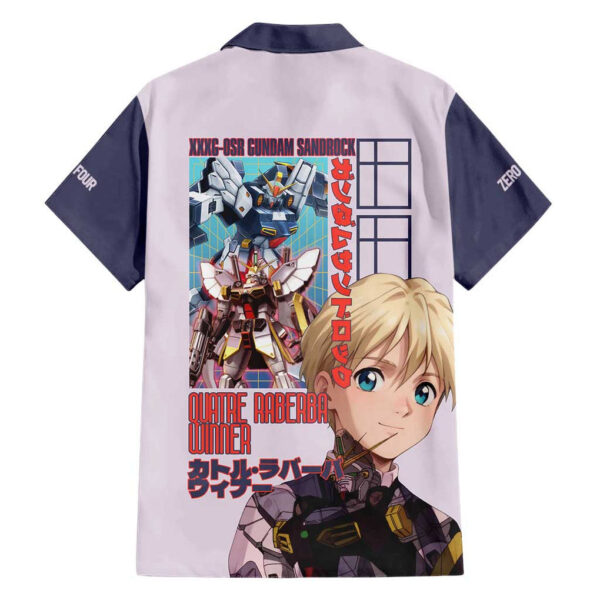 Chemise hawaïenne Sandrock x Quatre Raberba Winner Gundam Wing Endless Japon anime - Maison Otaku – Image 2