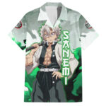 Chemise hawaïenne Sanemi Shinazugawa Demon Slayer anime – Maison Otaku