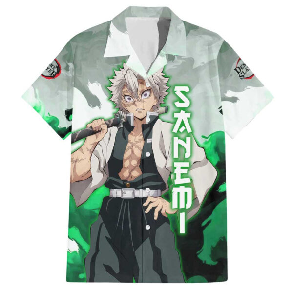 Chemise hawaïenne Sanemi Shinazugawa Demon Slayer anime - Maison Otaku