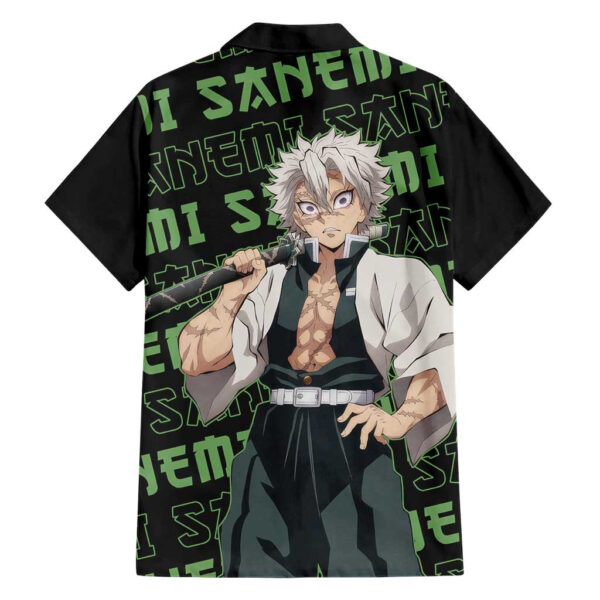 Chemise hawaïenne Sanemi Shinazugawa Demon Slayer anime motif mix - Maison Otaku – Image 2