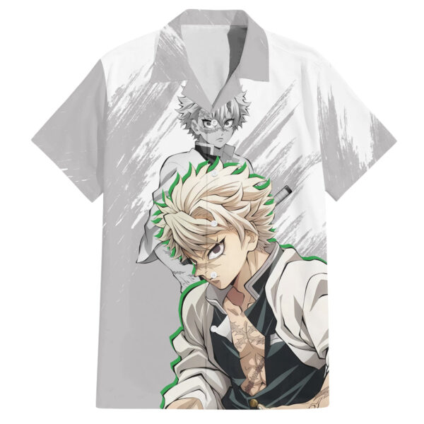Chemise hawaïenne Sanemi Shinazugawa Demon Slayer - Maison Otaku