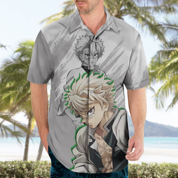 Chemise hawaïenne Sanemi Shinazugawa Demon Slayer - Maison Otaku – Image 3
