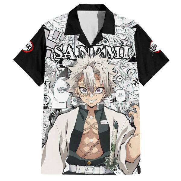 Chemise hawaïenne Sanemi Shinazugawa Demon Slayer anime - Maison Otaku