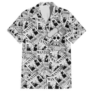 Chemise hawaïenne Sanji Wanted One Piece anime - Maison Otaku