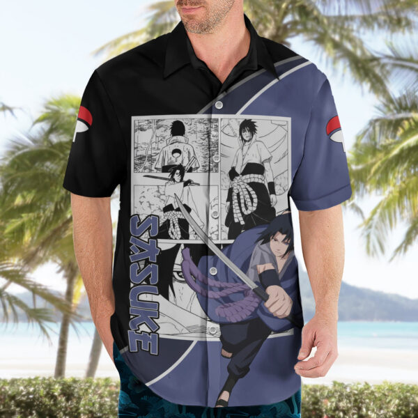 Chemise hawaïenne Sasuke Naruto anime mix manga - Maison Otaku – Image 3