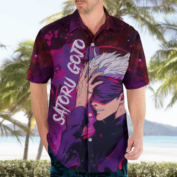 Chemise hawaïenne Satoru Gojo Jujutsu Kaisen anime galaxie - Maison Otaku – Image 3
