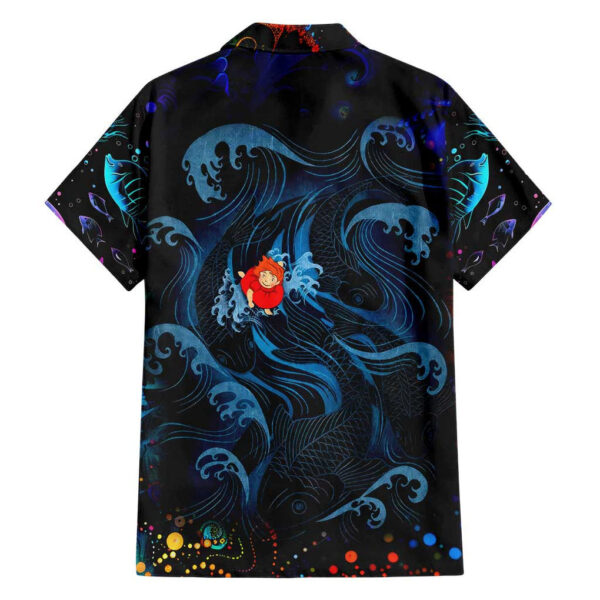 Chemise hawaïenne Créatures marines Ponyo Studio Ghibli trippy - Maison Otaku – Image 2