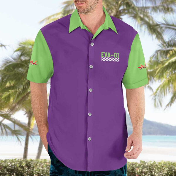 Chemise hawaïenne Shinji Ikari x Eva 01 Neon Genesis Evangelion anime - Maison Otaku – Image 3