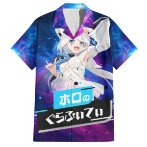 Chemise hawaïenne Shirakami Fubuki Holo Live Galaxy - Maison Otaku