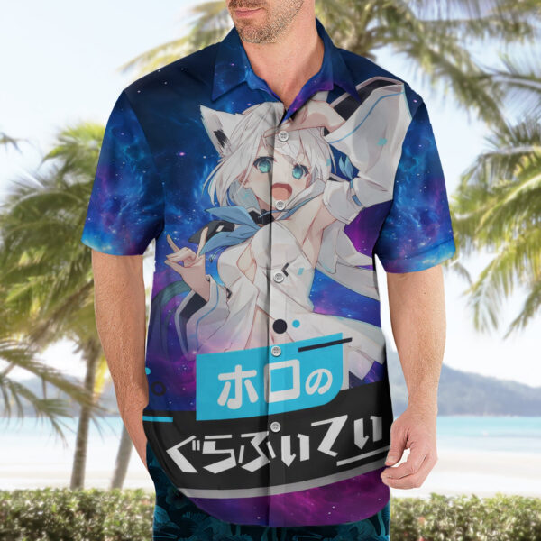 Chemise hawaïenne Shirakami Fubuki Holo Live Galaxy - Maison Otaku – Image 3