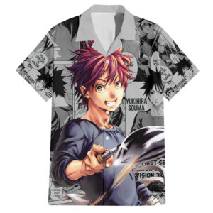 Chemise hawaïenne Shokugeki no Soma Yukihira Souma anime - Maison Otaku