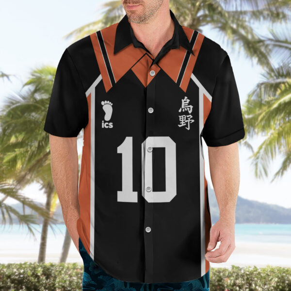 Chemise hawaïenne Shoyo Hinata numéro 10 Karasuno - Maison Otaku – Image 3
