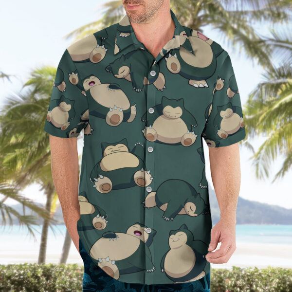 Chemise hawaïenne Snorlax Motif Style - Maison Otaku – Image 3