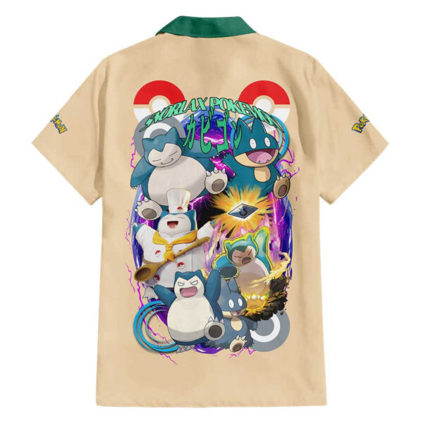 Chemise hawaïenne Snorlax Pokémon Anime V3 - Maison Otaku