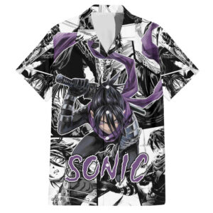 Chemise hawaïenne Sonic One Punch Man Anime Mix Manga - Maison Otaku